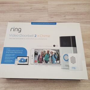 Ring Video Doorbell 2 +Chime W/ 1 Year Subscription Ring Video  Factory Sealed